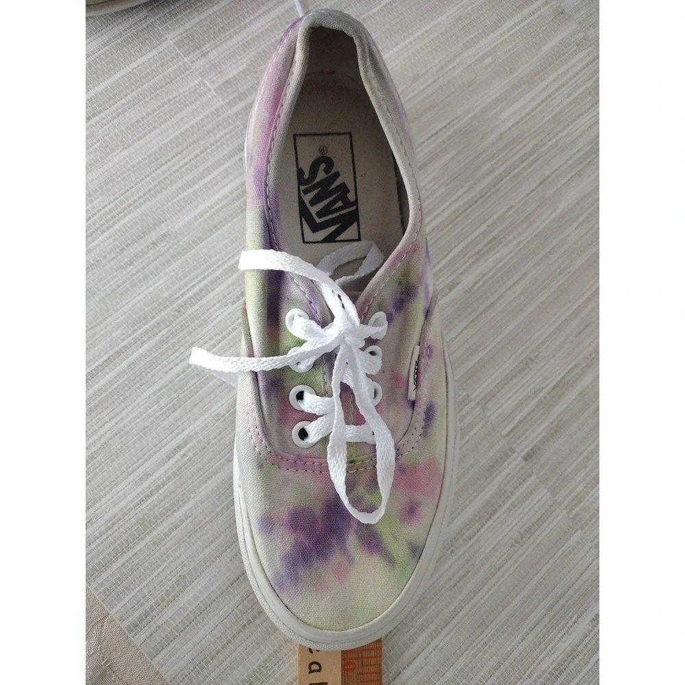 VANS Sneakers Kids Girl 5.5  Boys 4 Doheny Tie Dye Blue Shoes Pastel Canvas Lace
